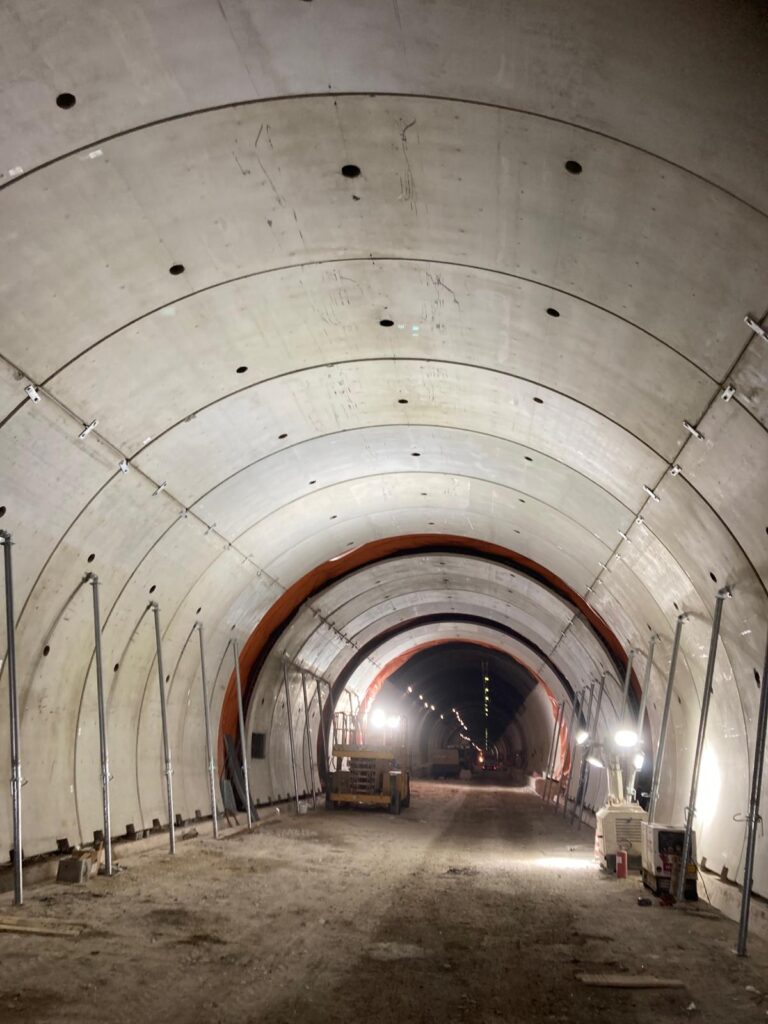 interno di galleria in fase di realizzazione